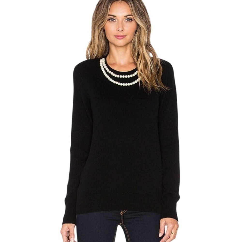 Equipment‎ Femme SHANE PEARL NECKLACE WOOL Cashmere Sweater WOMEN MEDIUM REVOLVE